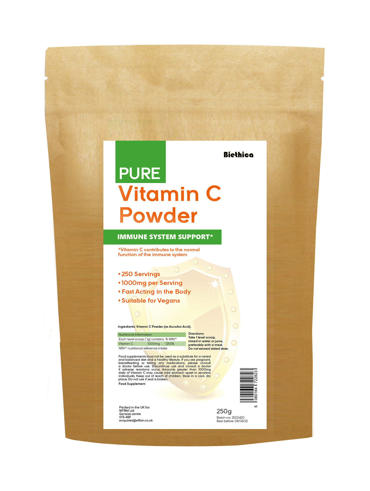 Pure Vitamin C Powder 250g